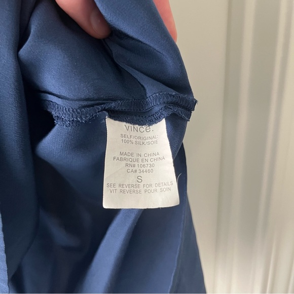 Vince Blue Silk Zippered Tank Top - Picture 7 of 8